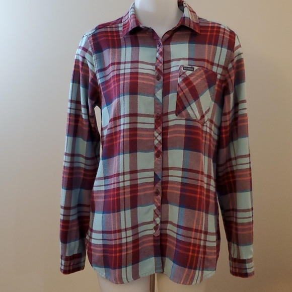 Ladies Columbia 100% Cotton Flannel Plaid Shirt Med 36-38 - Picture 7 of 11